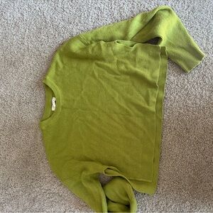 La Hearts Olive Ribbed Knit Top